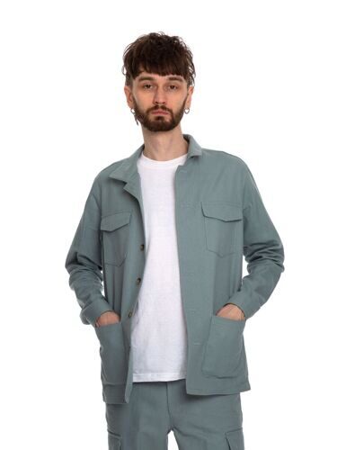 Куртка из конопляной саржи, морская волна