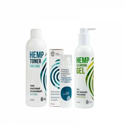 Конопляный сет "Комплексный уход для лица с флюидом"