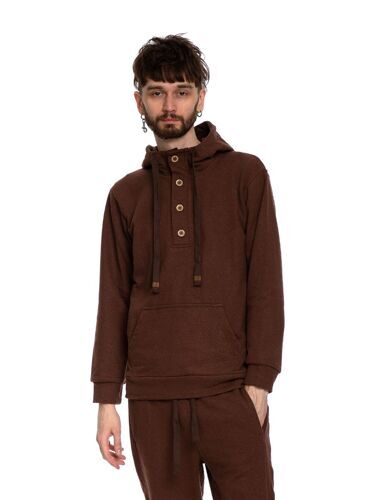 Худи из конопляного футера, коричневый