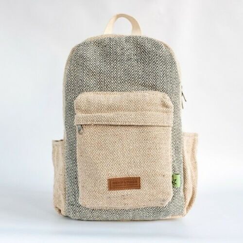 Рюкзак из конопли Тамель, синий зигзаг